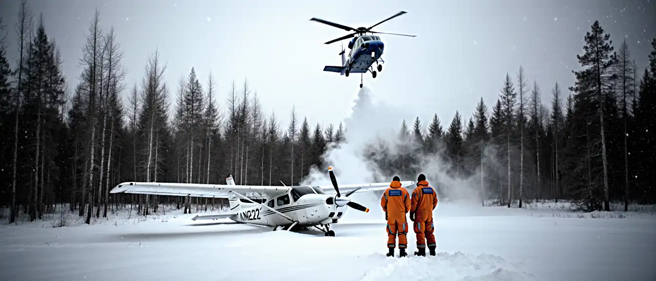 Спасение в тайге: экипаж самолета Cessna 182 доставлен в Бодайбо