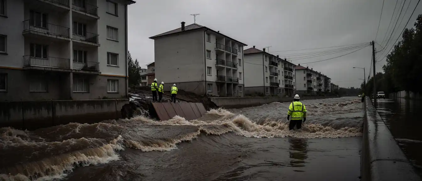 Разлив реки Хара-Баир в Алупке привел к затоплению жилых домов и дорог