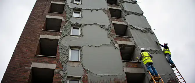 Обновление облика Царицыно: на Луганской улице капитально ремонтируют жилые высотки
