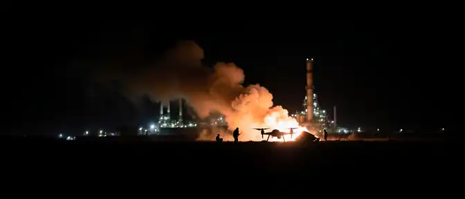 Ночной налет на Башкирию: в Уфе горит промзона после перехвата дрона