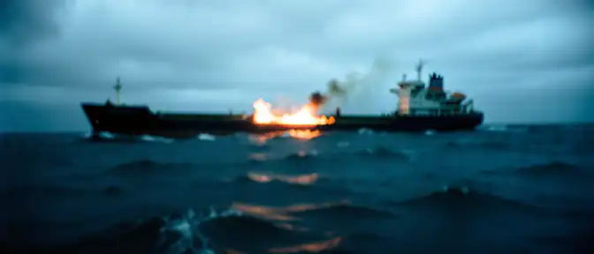 Из-за инцидента с танкером «Афрамакс Рио» в акватории Черного моря зафиксировано открытое горение нефти