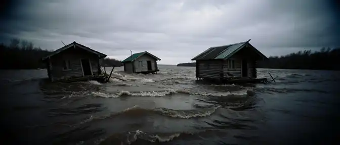 Речной поток увлек за собой постройки на базе отдыха в Углегорском районе